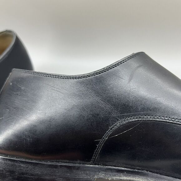 Magnanni Miro‎ Double Monk Strap Shoes Men Size 10 M Black Leather Low Top Dress